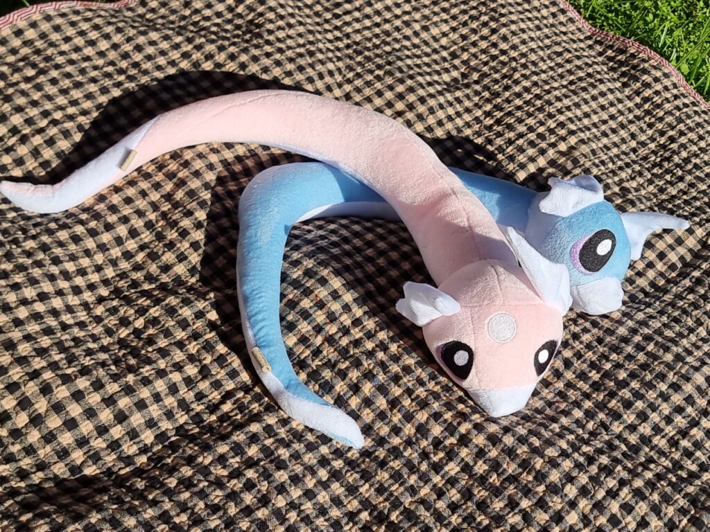 Weighted Neck Dratini, Grounding Sensory Companion Plush