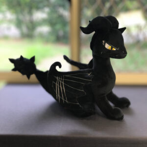 Weighted Black Morningstartail Dragon - Grounding Sensory Companion Plush