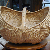 Red macrame basket