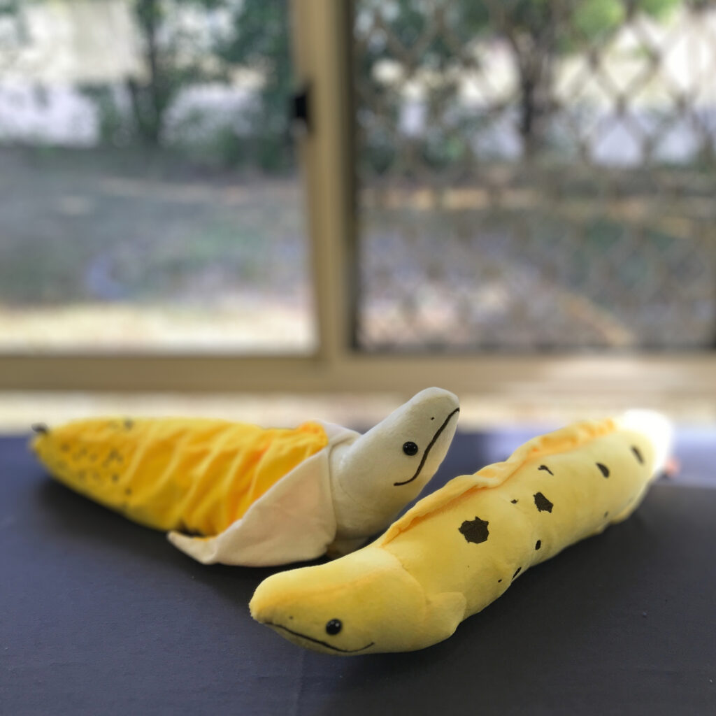 Weighted Banana Eel, Grounding Sensory Companion Plush